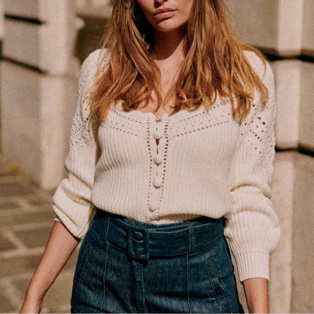 Sezane Moira Sweater Ecru size XS